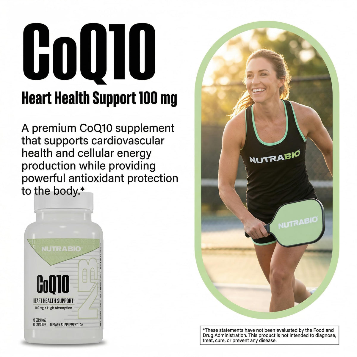 NutraBio CoQ10 100mg avec d'autres compléments alimentaires
