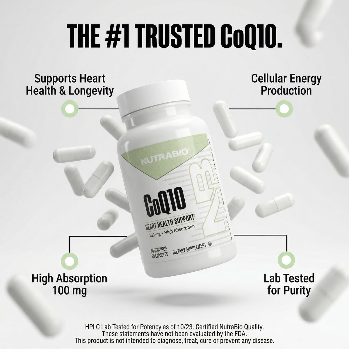 NutraBio CoQ10 100mg en mode de vie actif