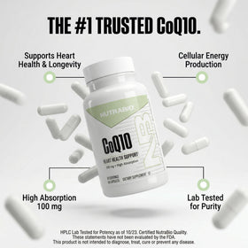 NutraBio CoQ10 100mg en mode de vie actif
