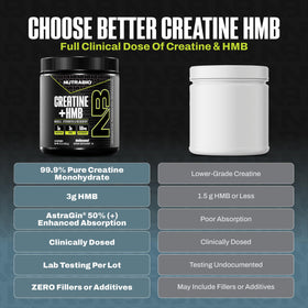NutraBio Créatine HMB Poudre 310g, détails de la poudre