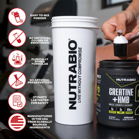 NutraBio Creatine + HMB Poudre 390g en contexte sportif
