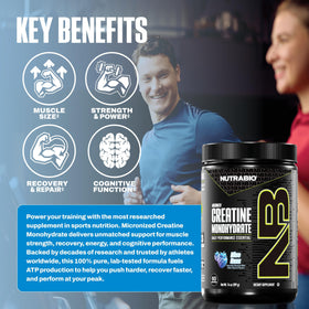 NutraBio Créatine Monohydrate 300 g avec cuillère doseuse