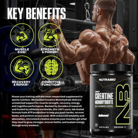 NutraBio Créatine Monohydrate 300 g côté emballage