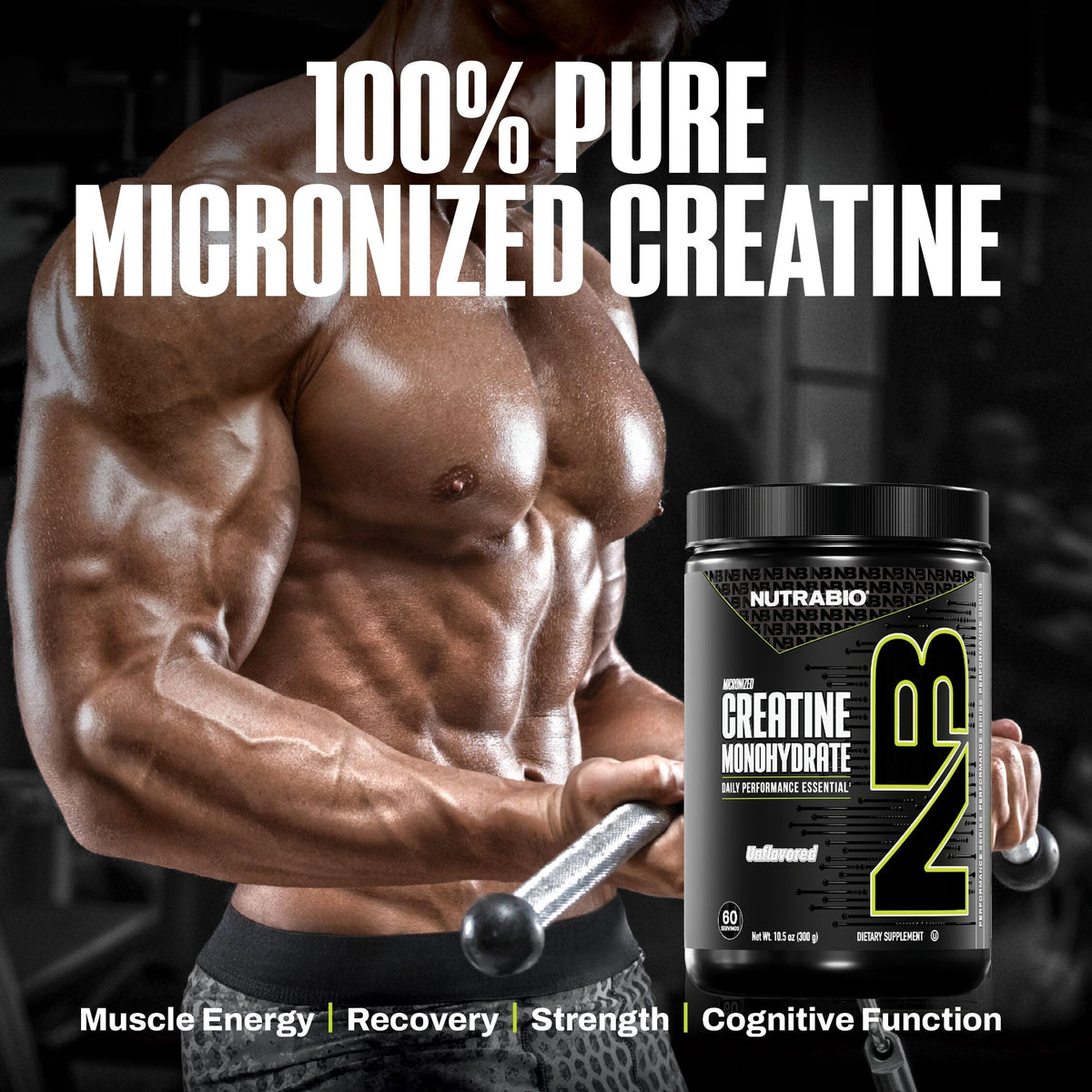 NutraBio Créatine Monohydrate 300 g utilisation pendant l'entraînement
