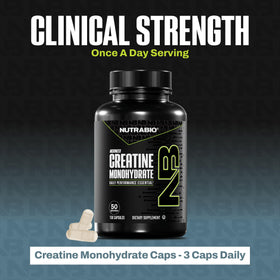 NutraBio Créatine Monohydrate Capsules avec une mesure