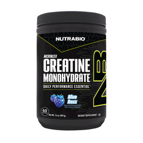 NutraBio Créatine Monohydrate Micronisée 300 g saveur Blue Razz vue de face