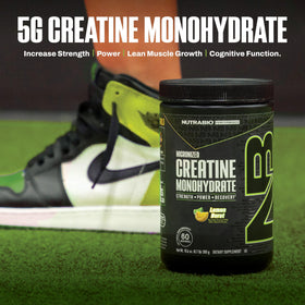 NutraBio Créatine Monohydrate Pure 300 g - Citron Burst avec une cuillère