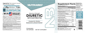 NutraBio Diurétique ouvert avec capsules visibles