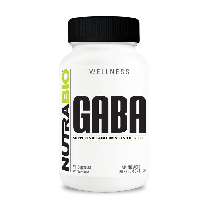 NutraBio GABA 500mg 90 capsules vue de face