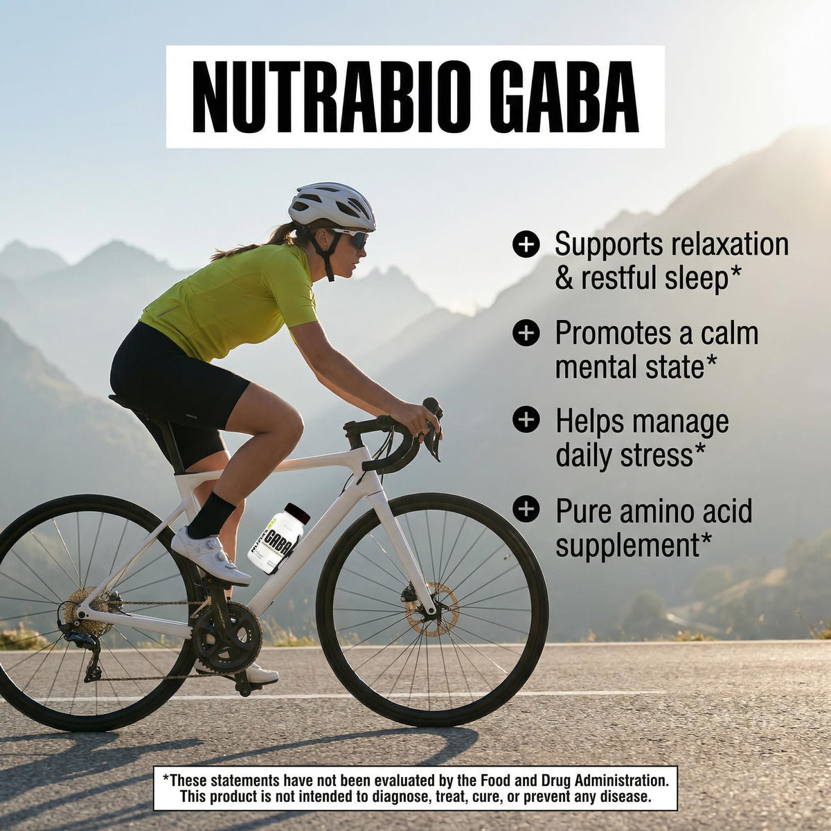 NutraBio GABA 500mg capsules en main