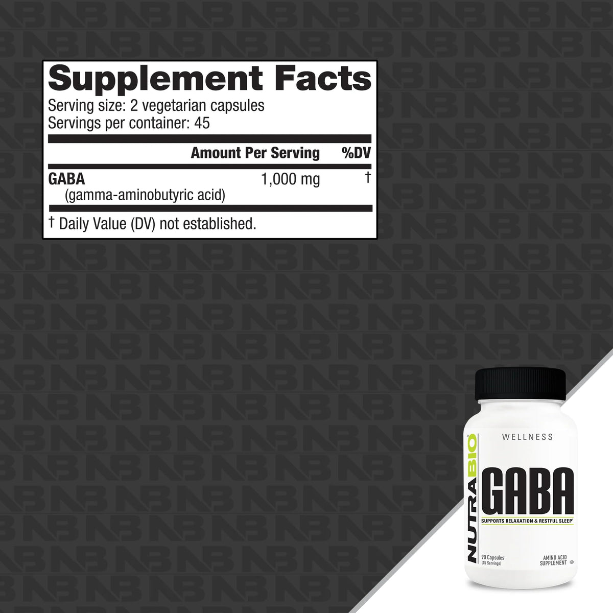 NutraBio GABA 500mg capsules ouvertes sur une table