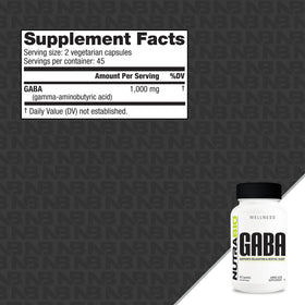 NutraBio GABA 500mg capsules ouvertes sur une table