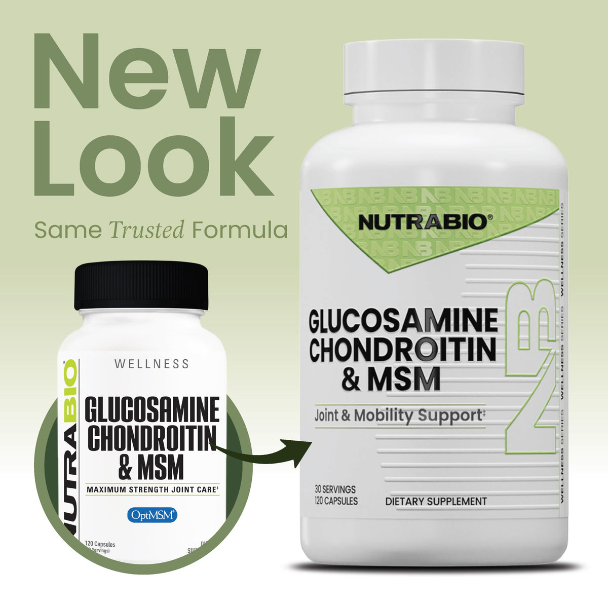 NutraBio Glucosamine Chondroitin capsules dans l'emballage