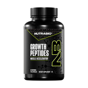 NutraBio Growth Peptides 196 capsules vue de face