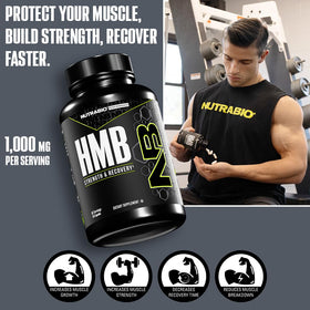 NutraBio HMB 1000mg capsules close-up