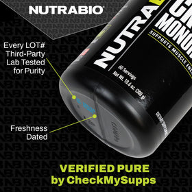 NutraBio HMB capsules with measuring spoon