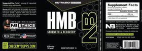 NutraBio HMB nutritional information label