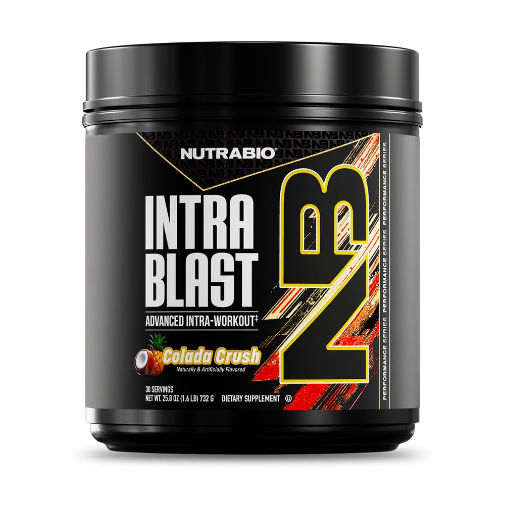 NutraBio Intra Blast BCAA poudre vue de face avec emballage