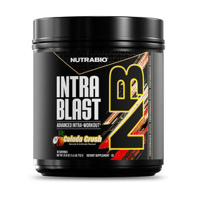 NutraBio Intra Blast BCAA poudre vue de face avec emballage