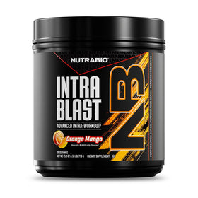 NutraBio Intra Blast Poudre BCAA orange mangue vue de face