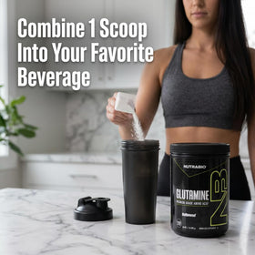 NutraBio L-Glutamine Poudre Pure 500g avec cuillère doseuse