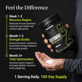 NutraBio L-Glutamine Poudre Pure 500g en contexte sportif