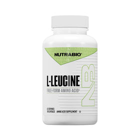 NutraBio L-Leucine 400mg 180 capsules vue de face