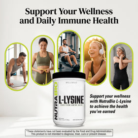 NutraBio L-Lysine Poudre 500g en utilisation dans un smoothie