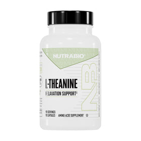NutraBio L-Théanine 200mg 90 capsules, vue de face