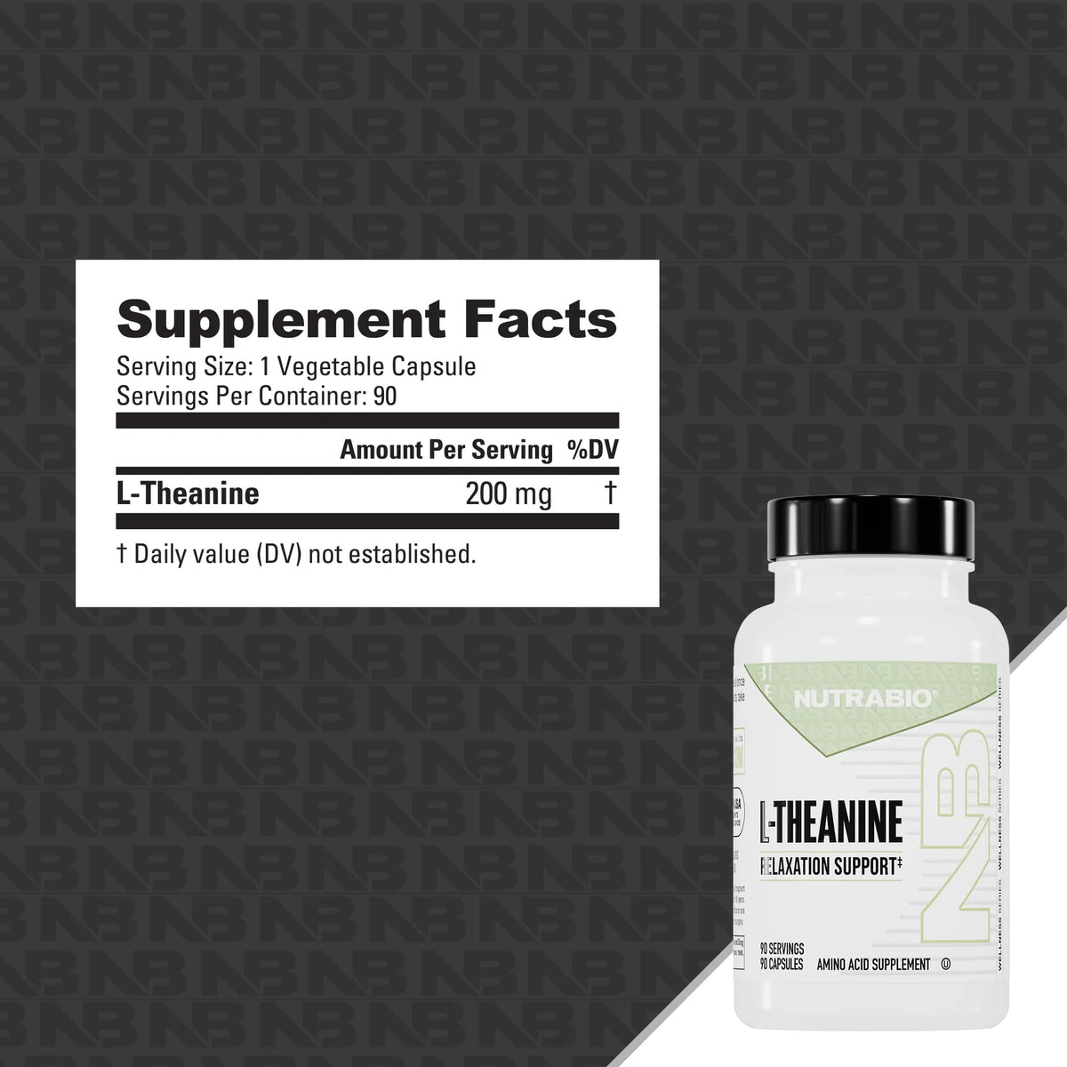 NutraBio L-Théanine 200mg, packaging