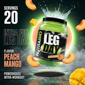 NutraBio LEG DAY Poudre Intra-Entraînement 1111g arôme pêche mangue