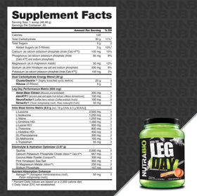 NutraBio LEG DAY Poudre Intra-Entraînement 1111g avec cuillère