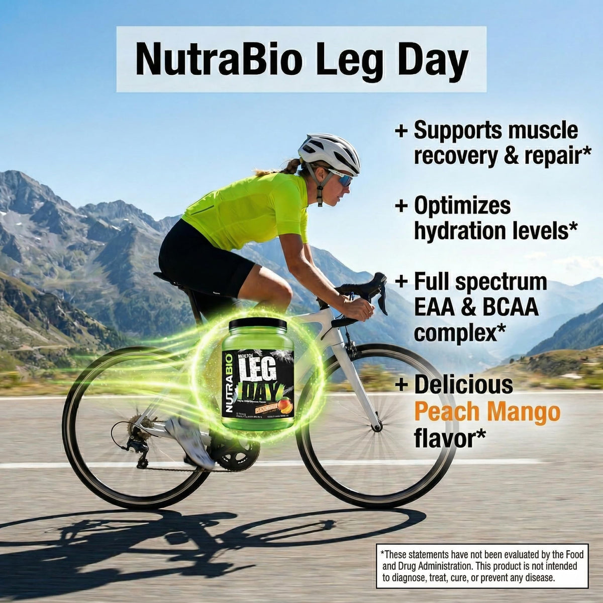 NutraBio LEG DAY Poudre Intra-Entraînement 1111g informations nutritionnelles