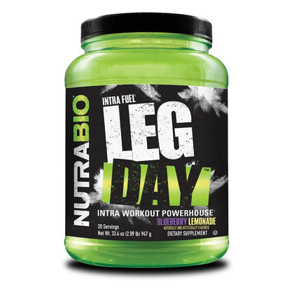 NutraBio Leg Day Poudre Intra-Workout 20 Portions - Baies Citronnées vue de face