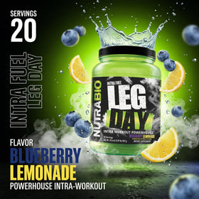 NutraBio Leg Day Poudre Intra-Workout 20 Portions - Poudre dans un verre