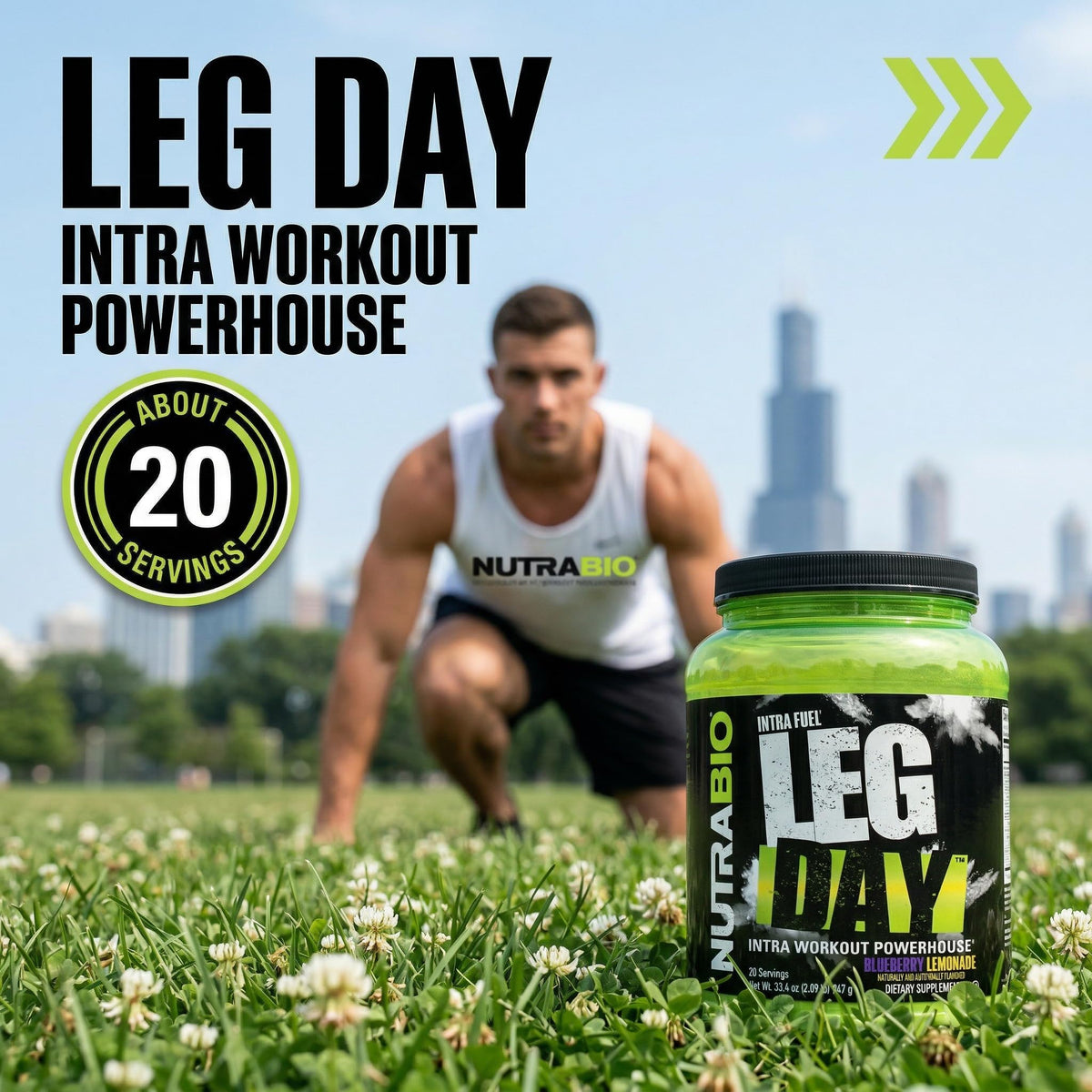 NutraBio Leg Day Poudre Intra-Workout 20 Portions - Utilisation pendant l'entraînement