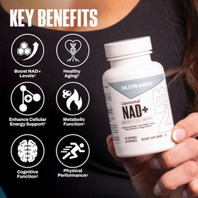 NutraBio Liposomal NAD+ 60 capsules arrière