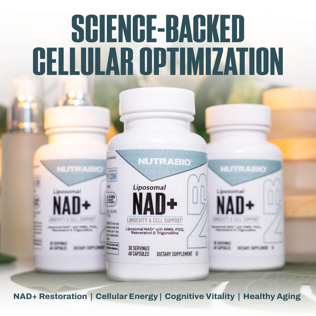 NutraBio Liposomal NAD+ présentation des ingrédients