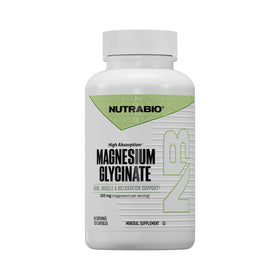 NutraBio Magnésium Glycinate 350 mg flacon de 120 capsules