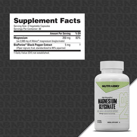 NutraBio Magnésium Glycinate capsules vue de côté