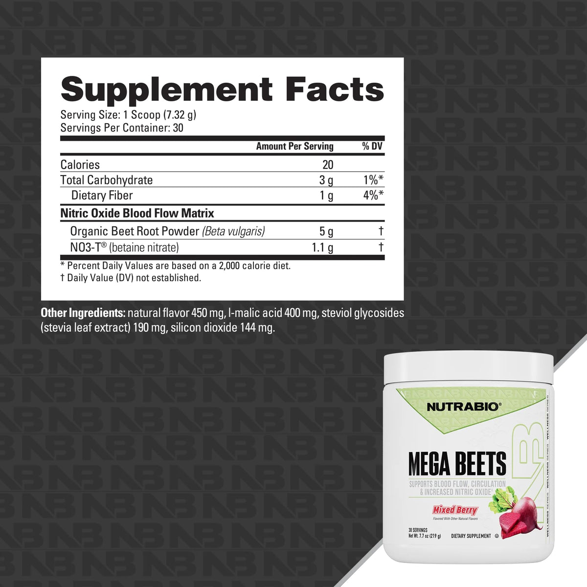 NutraBio Mega Beets Poudre de Racine de Betterave Bio 280g en mélange avec de l'eau