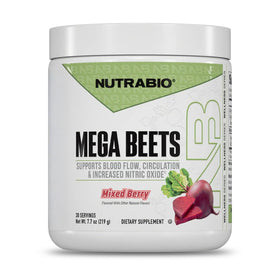 NutraBio Mega Beets Poudre de Racine de Betterave Bio 280g vue de face
