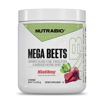 NutraBio Mega Beets Poudre de Racine de Betterave Bio 280g vue de face
