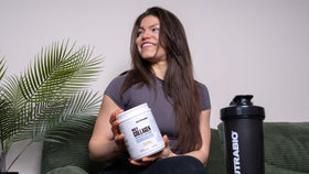 NutraBio Multi Collagène Poudre Vanille 581g contenant ouvert