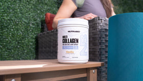 NutraBio Multi Collagène Poudre Vanille 581g en utilisation dans une recette