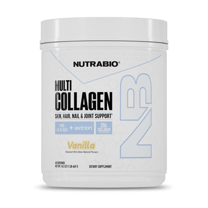 NutraBio Multi Collagène Poudre Vanille 581g vue avant