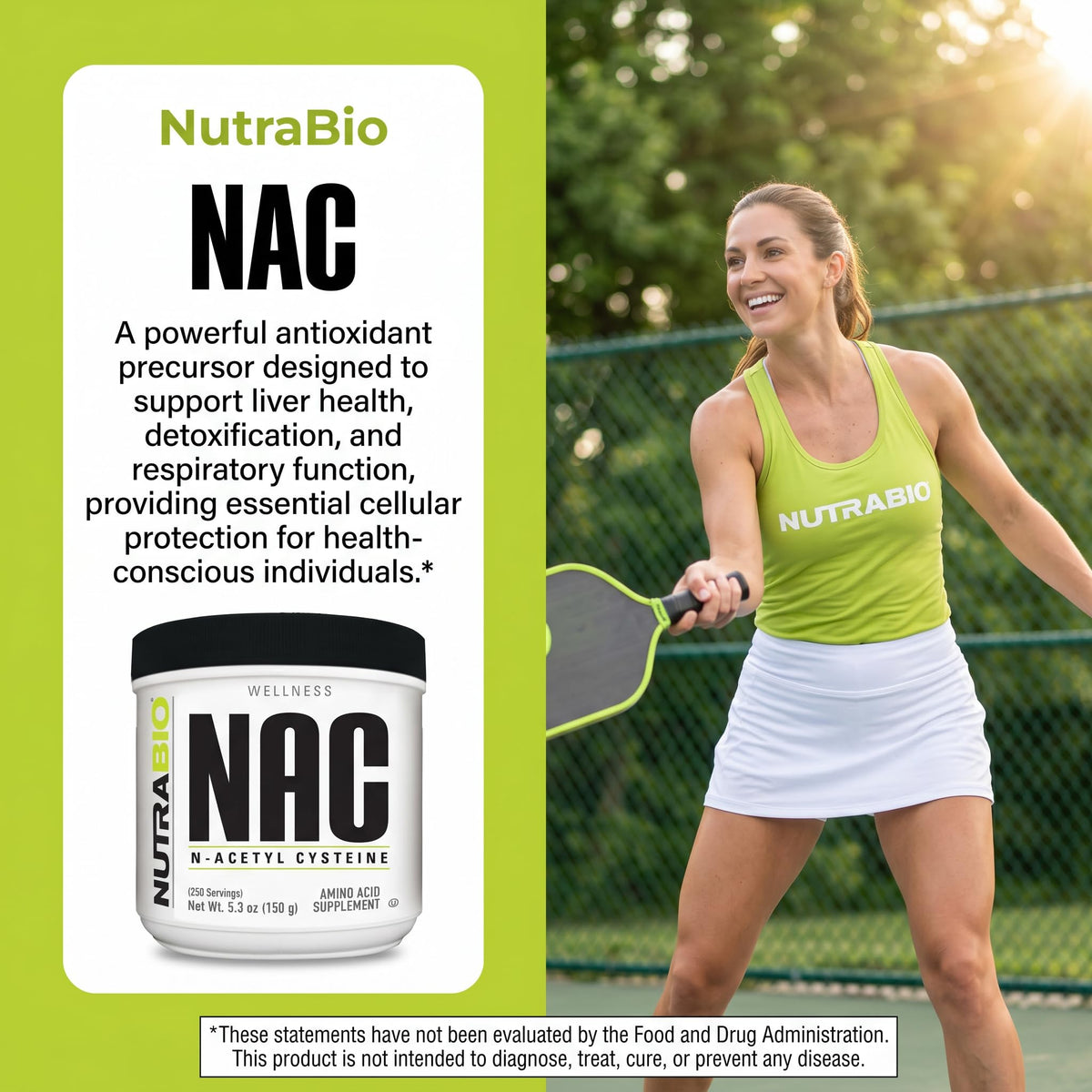 NutraBio N-Acétylcystéine 150g Poudre en préparation