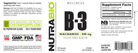 NutraBio Niacinamide 500mg, taille des capsules