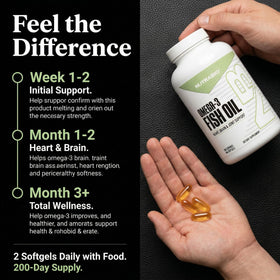 NutraBio Omega 3 - Flacon de 400 Gélules
