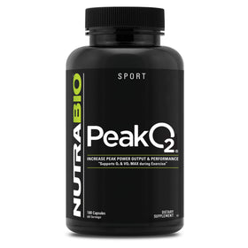 NutraBio PeakO2 180 Capsules vue de face avec étiquette